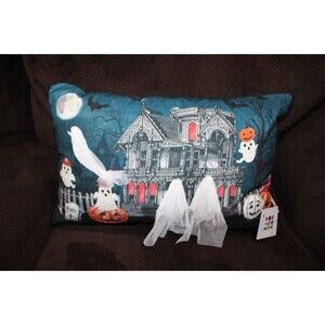 Novogratz haunted Halloween ghost house throw pillow Home Decor